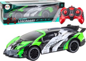 LEAN Toys Športové diaľkovo ovládané auto RC 1:10, 25 km/h, svetlá, zelené