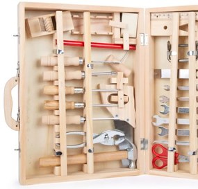 Small Foot - Kufrík s dreveným náradím Deluxe