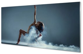 Sklenený obraz Žena tancuje dym 140x70 cm