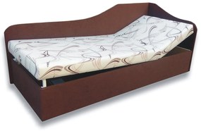 Jednolôžková posteľ (váľanda) 90 cm Abigail (Sand 10 + Tmavohnedá 40) (P). Vlastná spoľahlivá doprava až k Vám domov. 793065