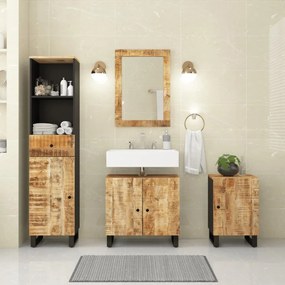 4-dielna súprava kúpeľňového nábytku mangovníkové drevo 3200641