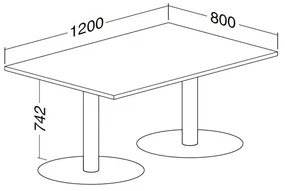 Konferenčný stôl ProOffice 80 x 120 x 74,2 cm, buk