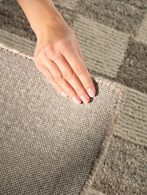 Koberec BOHO Quadra kremový / hnedý