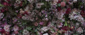 Obraz - Kvetinový múr (120x50 cm)