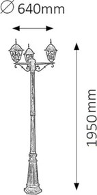 Exteriér Tiffany lampa stojaca Rabalux 8186 MONACO IP43