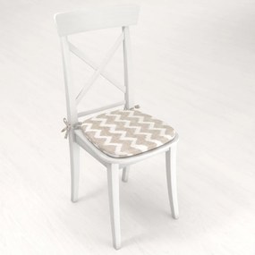 Biante Oblý podsedák Porto PRT-006 Režný cik-cak - 39x37x3 cm