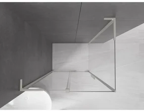 Mexen Velar L, sprchový kút s posuvnými dverami 120 x 80 cm, 8mm číre sklo, brúsená oceľ, 871-120-080-03-97