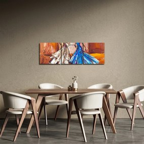 Obraz - Tanečnica, olejomaľba (s hodinami) (90x30 cm)