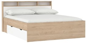 Dvojlôžková posteľ v dekore duba s úložným priestorom bez roštu 160x200 cm v prírodnej farbe Ikast – Tvilum