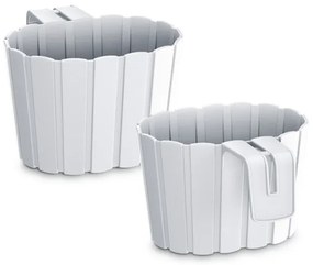 Plastový balkónový kvetináč DDEZ200 19,4 cm - biela