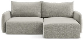 Svetlosivá rozkladacia/s úložným priestorom rohová pohovka (pravý roh) Kalena – Makamii