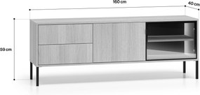 TV stolík Harmona 160 cm s osvetlením - dub lindberg