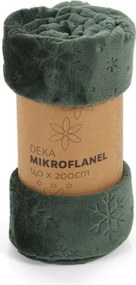 Mikroplyšová deka VLOČKY, zelená 140 x 200 cm