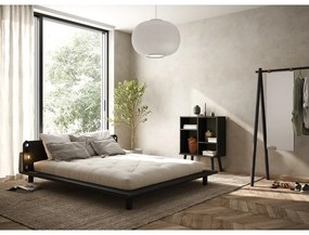Čierna dvojlôžková posteľ z borovicového dreva s roštom 140x200 cm Peek – Karup Design