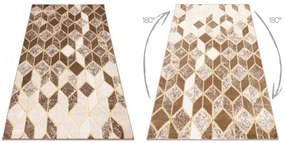 Koberec MEFE B400 Kocka, geometrický 3D - tmavý béžový