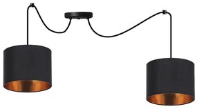 Luster na lanku CANDIDA 2xE27/40W/230V pavúk čierna/medená