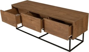 Milo TV stolík z orechového dreva a čiernej farby, M