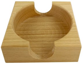 AMADEA Drevený stojanček hranatý na podtácky okrúhle, masívne drevo, 12,5x12,5x4,5 cm