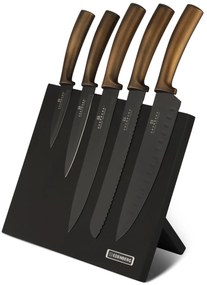 6 dielna sada nožov s magnetickým stojanom v medenej farbe