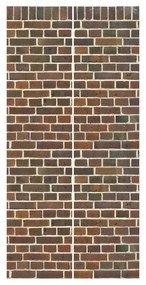 Súprava posuvnej záclony -Brick Wallpaper London Maroon-2 panely