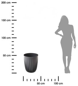 PLASTOVÝ KVETINÁČ STRIPPED ECO 46X39 CM ČIERNA