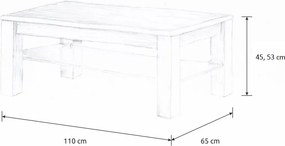 Wooded Konferenční stolek Chicago Glass z masivu DUB Výška stolku: 53 cm