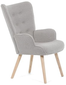 Kreslo s ušami Bouclé GREY2, sivá
