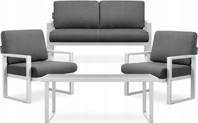 Sada záhradného nábytku stôl pohovka stolík biela/sivá Konsimo Frena loft