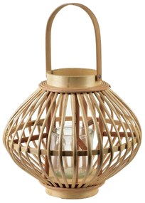 Proutěná lucerna LUCIE Natural 32x27 cm hnědá