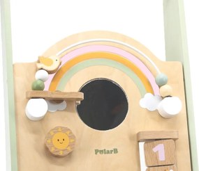 Drevené vzdelávacie chodítko PolarB zelené – aktivitné chodítko pre deti