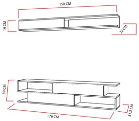 Obývacia stena Simpsonic (teak + biela) . Vlastná spoľahlivá doprava až k Vám domov. 1102577