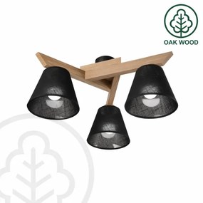 Brilagi - LED  Prisadený luster ANTHONY 3xE14/40W/230V dub/čierna