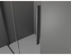 Mexen Velar L, sprchový kút s posuvnými dverami 120 x 80 cm, 8mm číre sklo, grafit brúsený, 871-120-080-03-66