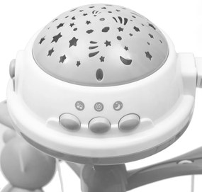 Kolotoč nad postieľku so svetelným projektorom Baby Mix sivý