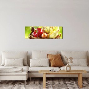 Obraz - Zelenina (s hodinami) (90x30 cm)