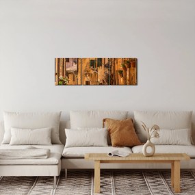 Obraz - Španielska ulica (s hodinami) (90x30 cm)