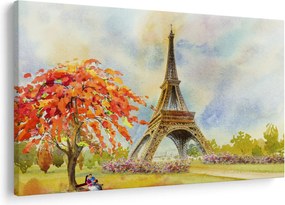 Maľovaný obraz Eiffelovej veže (90x60 cm)