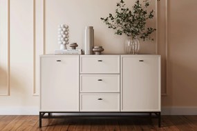 Komoda Lorini 150 cm na stojane - kašmírová / čierne úchytky T