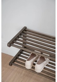 Tmavohnedá závesná polica na topánky z dubového dreva Inverness - Rowico