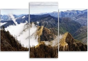 Obraz na plátně třídílný Horská krajina Mlha Příroda - 60x40 cm
