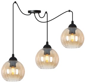 Závesné svietidlo Costa Spider, 3x mdové sklenené tienidlo, b