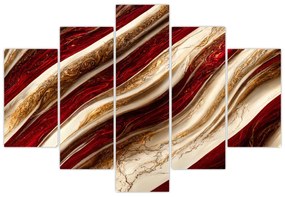 Obraz - Zlato - biela textúra (150x105 cm)
