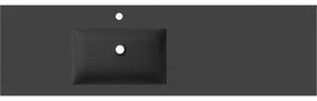 Mexen Otis, umývadlo zapustené do dosky, ľavé, 161 × 46,5 cm, čierna matná, 25181671L