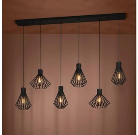 Eglo 390126 - Luster na lanku BASIDANO 6xE27/40W/230V čierna