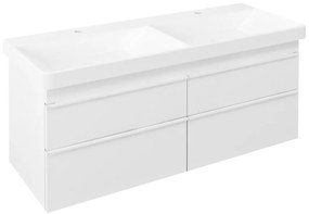 Sapho, SITIA dvojumývadlová skrinka 116x50x44,1cm, 4x zásuvka, biela matná, SI120-3131