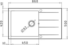 Pyramis 70107111 - Kuchynský drez ATHLOS 86x50 cm granit/čierna