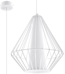 Závesné svietidlo Demi, 1x biele drôtené tienidlo