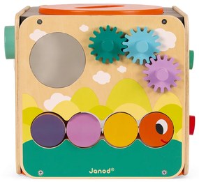 Drevená didaktická kocka s motorickým labyrintom