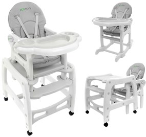 EcoToys Stolička na kŕmenie 3 v 1, hojdacie kreslo, stolička so stolom ECOTOYS