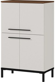 Svetlosivá vysoká kúpeľňová skrinka v dekore orecha 60x97 cm Yonkers - Germania